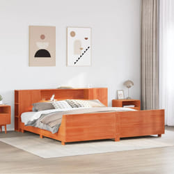 vidaXL Bed Frame without Mattress Bed Wax Brown 200x200 cm Solid Wood Pine