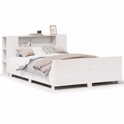 vidaXL Bed Frame without Mattress Bed Base Solid Wood Pine - white, 120 x 200 cm