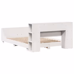 vidaXL Bed Frame without Mattress Bed Base Solid Wood Pine - white, 140 x 190 cm - Additional view 7
