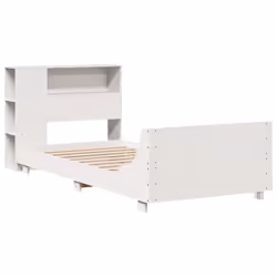 vidaXL Bed Frame without Mattress Bed Base Solid Wood Pine - white, 100 x 200 cm