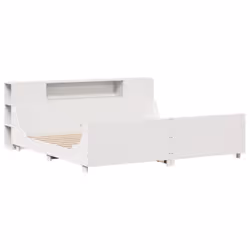 vidaXL Bed Frame without Mattress White 180x200 cm Super King Solid Wood Pine