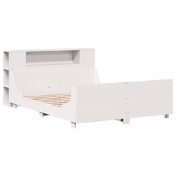 vidaXL Bed Frame without Mattress White 120x190 cm Small Double Solid Wood Pine