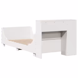 vidaXL Bed Frame without Mattress White Solid Wood Pine - white, 75 x 190 cm - Additional view 7