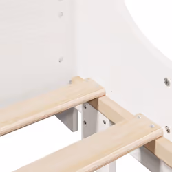 vidaXL Bed Frame without Mattress White Solid Wood Pine - white, 75 x 190 cm - Additional view 8
