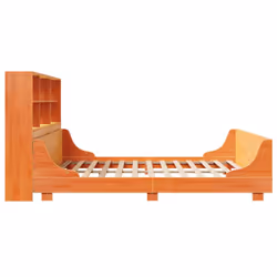 vidaXL Bookcase Bed without Mattress Bed Base Wax Brown 200x200 cm Solid Wood - Additional view 4