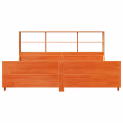 vidaXL Bookcase Bed without Mattress Bed Base Wax Brown Super King Solid Wood