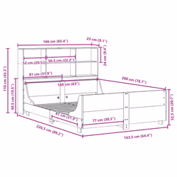 vidaXL Bookcase Bed without Mattress Bed Frame Bed Base Bedstead Solid Wood - white, 160 x 200 cm