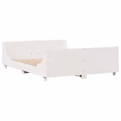 vidaXL Bookcase Bed without Mattress Bed Frame Bed Base Bedstead Solid Wood - white, 160 x 200 cm - Additional view 4