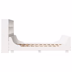 vidaXL Bookcase Bed without Mattress Bed Frame Bed Base Bedstead Solid Wood - white, 160 x 200 cm - Additional view 6