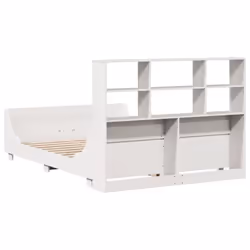 vidaXL Bookcase Bed without Mattress Bed Frame Bed Base Bedstead Solid Wood - white, 160 x 200 cm - Additional view 7