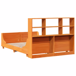 vidaXL Bookcase Bed without Mattress Bed Frame Bed Base Bedstead Solid Wood - wax brown, 140 x 200 cm - Additional view 6