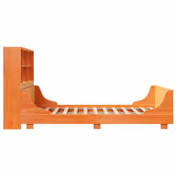 vidaXL Bookcase Bed without Mattress Bed Frame Bed Base Bedstead Solid Wood - wax brown, 140 x 190 cm - Additional view 6