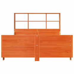 vidaXL Bookcase Bed without Mattress Wax Brown 135x190 cm Double Solid Wood
