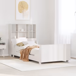 vidaXL Bookcase Bed without Mattress White 90x190 cm Single Solid Wood
