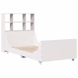 vidaXL Bookcase Bed without Mattress White 90x190 cm Single Solid Wood