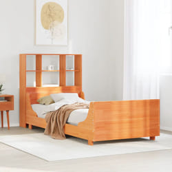 vidaXL Bookcase Bed without Mattress Wax Brown 90x190 cm Single Solid Wood