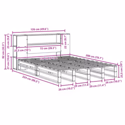 vidaXL Bookcase Bed without Mattress Bed Base White 120x200 cm Solid Wood