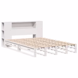 vidaXL Bookcase Bed without Mattress Bed Base White 140x200 cm Solid Wood - Additional view 2