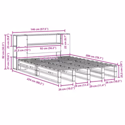 vidaXL Bookcase Bed without Mattress Bed Base White 140x200 cm Solid Wood - Additional view 3