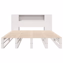 vidaXL Bookcase Bed without Mattress Bed Base White 140x200 cm Solid Wood - Additional view 4