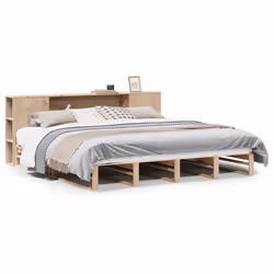 vidaXL Bookcase Bed without Mattress Bed 180x200 cm Super King Solid Wood
