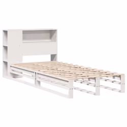vidaXL Bookcase Bed without Mattress Home Bed Base White 90x200 cm Solid Wood