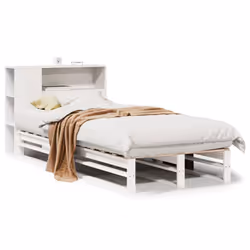 vidaXL Bookcase Bed without Mattress Bed Base White 100x200 cm Solid Wood