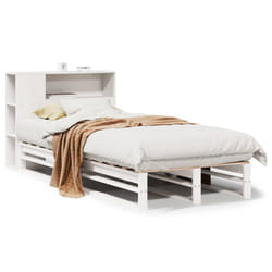 vidaXL Bookcase Bed without Mattress Bed Base White 100x200 cm Solid Wood