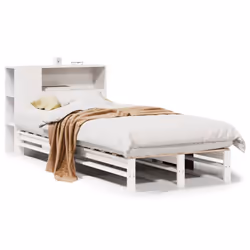 vidaXL Bookcase Bed without Mattress Bed White 90x190 cm Single Solid Wood