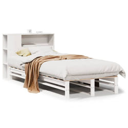 vidaXL Bookcase Bed without Mattress Bed White 90x190 cm Single Solid Wood
