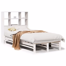 vidaXL Bookcase Bed without Mattress Home Bed Base White 90x200 cm Solid Wood