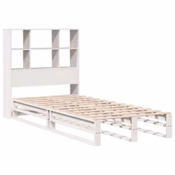 vidaXL Bookcase Bed without Mattress Home Bed Base White 90x200 cm Solid Wood