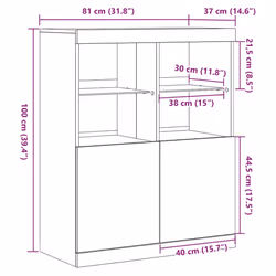 vidaXL Sideboard Storage Cabinet Highboard Cupboard Buffet Engineered Wood - white