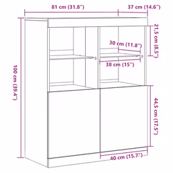 vidaXL Sideboard Storage Cabinet Highboard Cupboard Buffet Engineered Wood - concrete grey