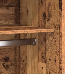 vidaXL Wardrobe Clothing Storage Hanger Clothes Cabinet Closet Engineered Wood - old wood, 100 x 50 x 200 cm/ 4 shelves - Additional view 6