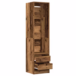 vidaXL Wardrobe Clothing Storage Hanger Clothes Cabinet Closet Engineered Wood - old wood, 50 x 50 x 200 cm/ 4 drawers - Additional view 6