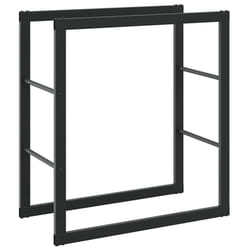 vidaXL Firewood Rack Fireplace Log Store Firewood Log Rack Holder Black Steel - 55 x 30 x 61 cm