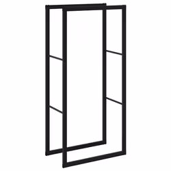 vidaXL Firewood Rack Fireplace Log Store Firewood Log Rack Holder Black Steel - 55 x 30 x 116 cm
