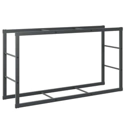 vidaXL Firewood Rack Fireplace Log Store Firewood Log Rack Holder Black Steel - 110 x 30 x 61 cm