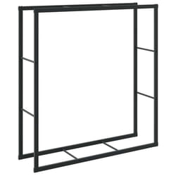 vidaXL Firewood Rack Fireplace Log Store Firewood Log Rack Holder Black Steel - 110 x 30 x 116 cm