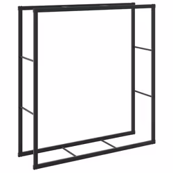 vidaXL Firewood Rack Fireplace Log Store Firewood Log Rack Holder Black Steel - 110 x 30 x 116 cm - Additional view 5