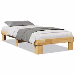 vidaXL Bed Frame without Mattress 80x200 cm Solid Wood Oak bedroom furniture - 75 x 190 cm
