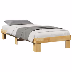 vidaXL Bed Frame without Mattress 80x200 cm Solid Wood Oak bedroom furniture - 75 x 190 cm - Additional view 4