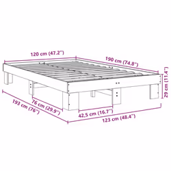 vidaXL Bed Frame without Mattress 80x200 cm Solid Wood Oak bedroom furniture - 120 x 190 cm
