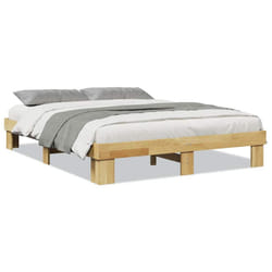 vidaXL Bed Frame without Mattress 80x200 cm Solid Wood Oak bedroom furniture - 135 x 190 cm