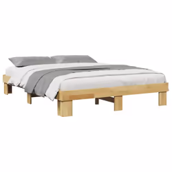 vidaXL Bed Frame without Mattress 80x200 cm Solid Wood Oak bedroom furniture - 135 x 190 cm - Additional view 4