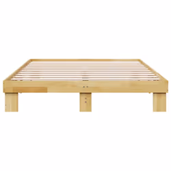 vidaXL Bed Frame without Mattress 80x200 cm Solid Wood Oak bedroom furniture - 135 x 190 cm - Additional view 8