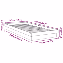 vidaXL Bed Frame Without Mattress 100x200 cm Solid Oak Wood bedroom furniture - Additional view 10