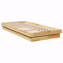 vidaXL Bed Frame Without Mattress 100x200 cm Solid Oak Wood bedroom furniture - Additional view 6