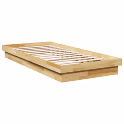 vidaXL Bed Frame Without Mattress 100x200 cm Solid Oak Wood bedroom furniture - Additional view 7
